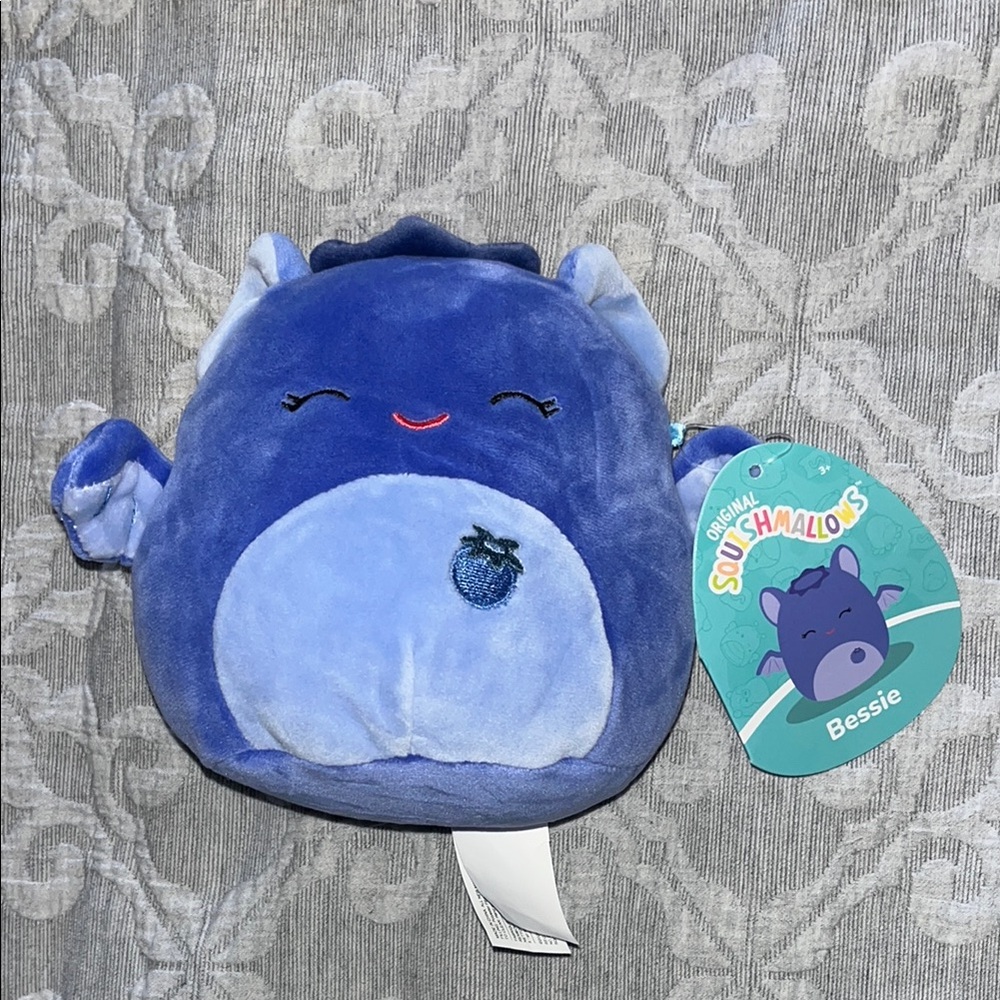 Squishmallows Blue Plush Stuffed Animal with Cute Expression